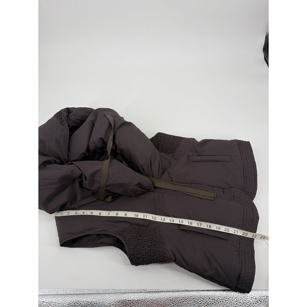 Elie Tahari Down Vest Oversized Collar Womens Medium Outerwear Gray Winter Hood - Picture 6 of 6